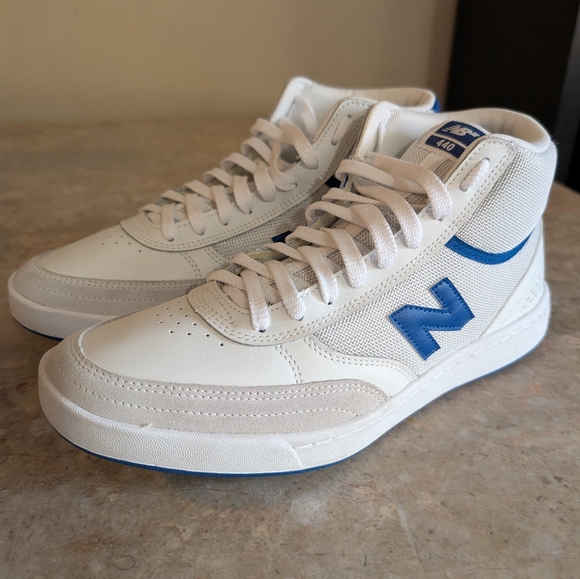 New Balance 440 Classic White-Blue High-Top Sneakers (2022) Men Size 10.5 No Box - Picture 2 of 14